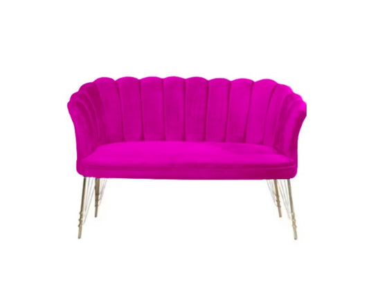 Canapea 3 ( triplu ) (Daisy) Roze Babyface textil, picioare metalice placate cu argint / Desire Furniture - Desire Furniture