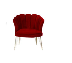 Fotoliu (Daisy) Burgundia Babyface textil, picioare metalice placate cu aur / Desire Furniture - Desire Furniture