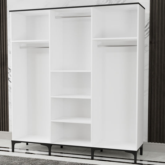 Dulap Desire cu 6 Uși – Design Modern, Spațios și Elegant, Alb Lucios