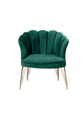 Fotoliu (Daisy) Verde Babyface textil, picioare metalice placate cu argintie / Desire Furniture - Desire Furniture