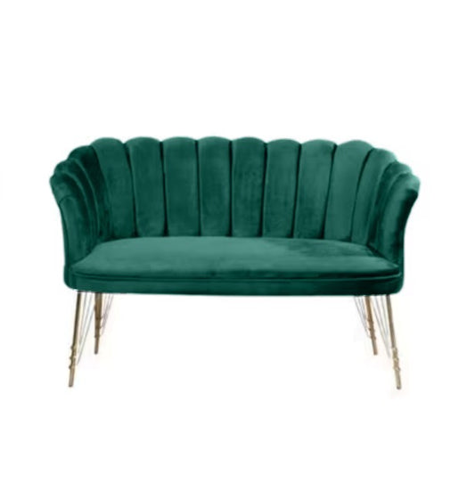 Canapea 3 ( triplu ) (Daisy) Verde Babyface textil, picioare metalice placate cu argintie / Desire Furniture - Desire Furniture