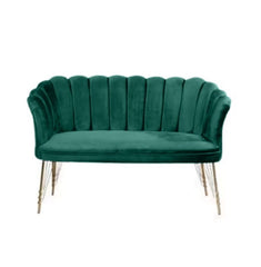 Canapea 3 ( triplu ) (Daisy) Verde Babyface textil, picioare metalice placate cu argintie / Desire Furniture - Desire Furniture