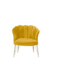 Fotoliu (Daisy) Mustar Babyface textil, picioare metalice placate cu aur / Desire Furniture - Desire Furniture