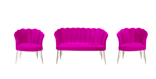 Cafea Set (Daisy) 3+1+1 Roze / Desire Furniture - Desire Furniture