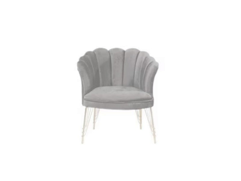 Fotoliu (Daisy) Gri Babyface textil, picioare metalice placate cu aur / Desire Furniture - Desire Furniture