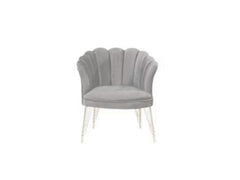 Fotoliu (Daisy) Gri Babyface textil, picioare metalice placate cu aur / Desire Furniture - Desire Furniture