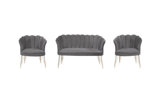 Cafea Set (Daisy) 3+1+1 Gri Antracit / Desire Furniture - Desire Furniture