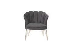 Fotoliu (Daisy) Gri Antracit Babyface textil, picioare metalice placate cu argintie / Desire Furniture - Desire Furniture