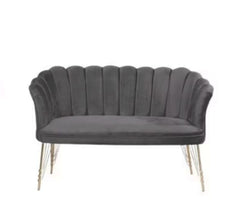 Canapea 3 ( triplu ) (Daisy) Gri Antracit Babyface textil, picioare metalice placate cu argintie / Desire Furniture - Desire Furniture
