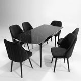 Sormis Set Extensibila 80x 135 (80 x 178) Si Scaun 6 Buc Maro