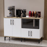 Dulap Multifuncțional pentru Colțul de Cafea Desire – Design Modern, Stejar &amp; Alb Lucios
