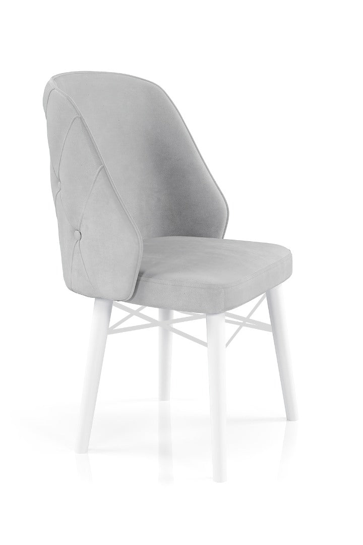 Babyface Lexus Scaun Gri (picioare albe) / Desire Furniture - Desire Furniture