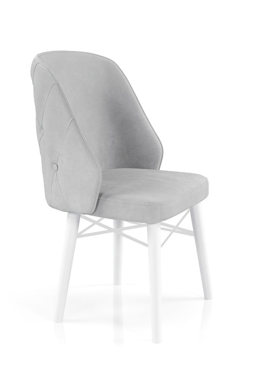 Babyface Lexus Scaun Gri (picioare albe) / Desire Furniture - Desire Furniture