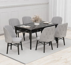 Babyface Lexus Set masa (extensibila) si scaune (2,4 sau 6 bucati) Gri / Desire Furniture - Desire Furniture