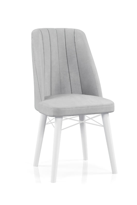Babyface Madrid Scaun Gri (picioare albe) / Desire Furniture - Desire Furniture