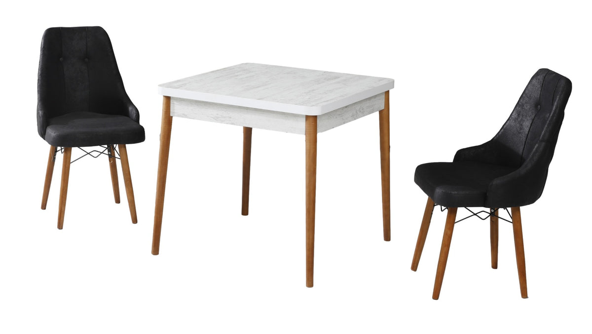 Eros Set masa 80*80 si scaune (2 bucati) Negru / Desire Furniture - Desire Furniture