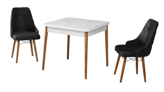 Eros Set masa 80*80 si scaune (2 bucati) Negru / Desire Furniture - Desire Furniture