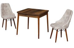 Eros Set masa 80*80 si scaune (2 bucati) Crem / Desire Furniture - Desire Furniture
