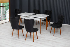 Lord Set masa 80*170 (extensibila) si scaune (6 bucati) Negru / Desire Furniture - Desire Furniture