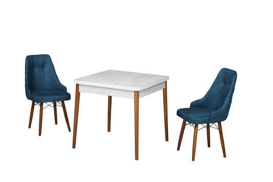 Eros Set masa 80*80 si scaune (2 bucati) Albastru / Desire Furniture - Desire Furniture
