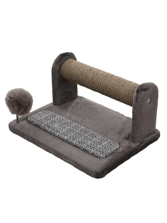 Stalp de zgariat pentru pisici Desire, cu jucărie pompon, 41x31x21cm, material WellSoft