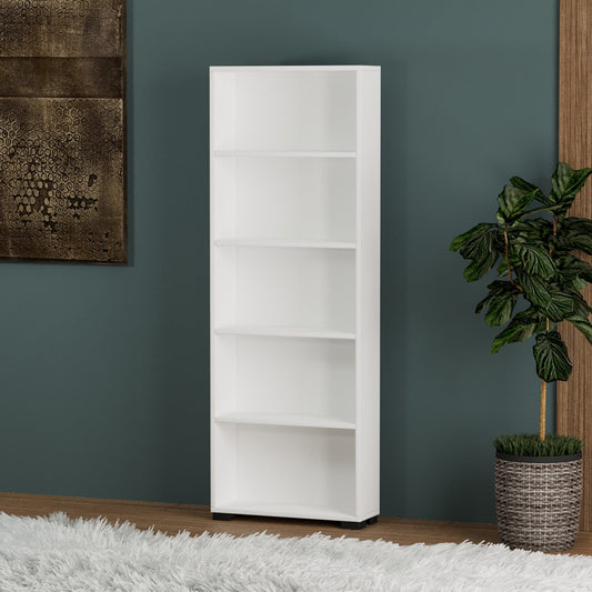 Bibliotecă Multifuncțională – Design Modern, Alb Lucios, PAL Premium