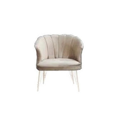 Fotoliu (Daisy) Crem Babyface textil, picioare metalice placate cu aur / Desire Furniture - Desire Furniture