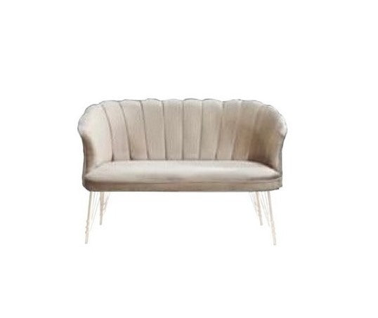 Canapea 3 ( triplu ) (Daisy) Crem Babyface textil, picioare metalice placate cu aur / Desire Furniture - Desire Furniture