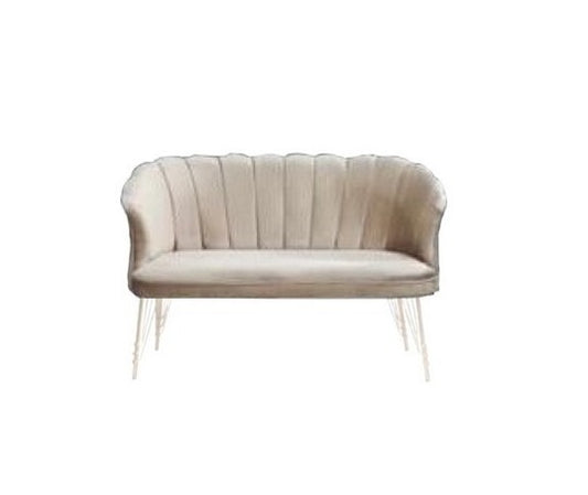 Canapea 3 ( triplu ) (Daisy) Crem Babyface textil, picioare metalice placate cu aur / Desire Furniture - Desire Furniture