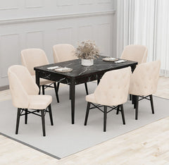 Babyface Lexus Set masa (extensibila) si scaune (2,4 sau 6 bucati) Crema / Desire Furniture - Desire Furniture