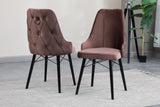 Set Masă (Mdf extensibila 80 x 130 (170)) + 6 Scaune Catifea Maro – Verona Modern Living,