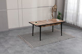 Set Masă (Mdf extensibila 80 x 130 (170)) + 6 Scaune Catifea Maro – Verona Modern Living,