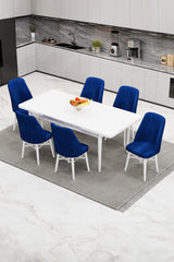 Babyface Madrid Set Masa Extensibila 80 x 130- 170 si Scaune 6 bucati Albastru