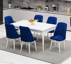 Babyface Madrid Set masa (extensibila) si scaune (2,4 sau 6 bucati) Albastru / Desire Furniture - Desire Furniture