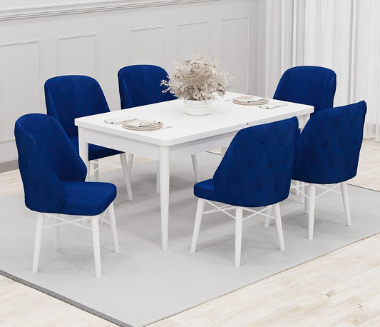 Babyface Lexus Set masa (extensibila) si scaune (2,4 sau 6 bucati) Albastru / Desire Furniture - Desire Furniture