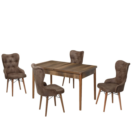 Lord Set masa 70*140 (extensibila) si scaune (4 bucati) Maro / Desire Furniture - Desire Furniture