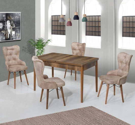 Lord Set masa 70*140 (extensibila) si scaune (4 bucati) Cremă / Desire Furniture - Desire Furniture
