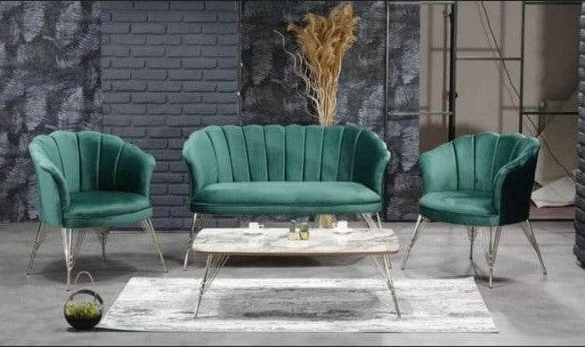 Cafea Set (Daisy) 3+1+1 Verde / Desire Furniture - Desire Furniture
