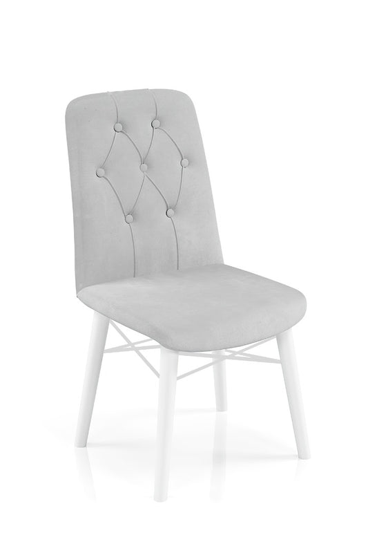 Babyface Bancă Scaun Gri (picior albe) / Desire Furniture - Desire Furniture