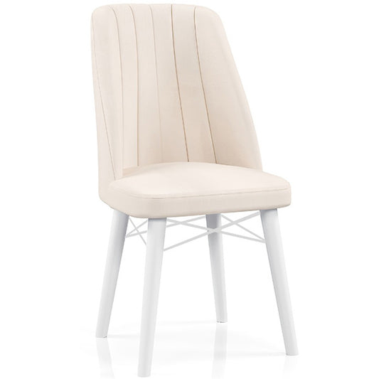 Babyface Madrid Scaun Crema (picioare albe) / Desire Furniture - Desire Furniture