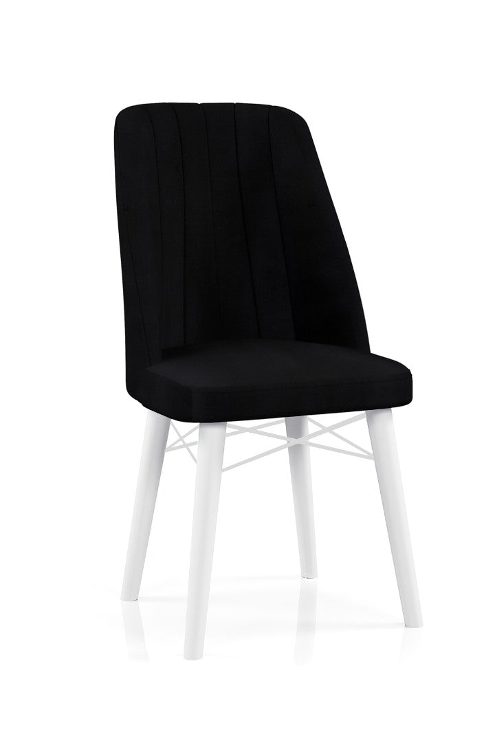 Babyface Madrid Scaun Negru (picioare albe) / Desire Furniture - Desire Furniture