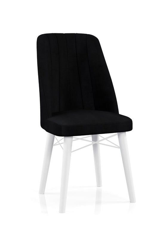 Babyface Madrid Scaun Negru (picioare albe) / Desire Furniture - Desire Furniture