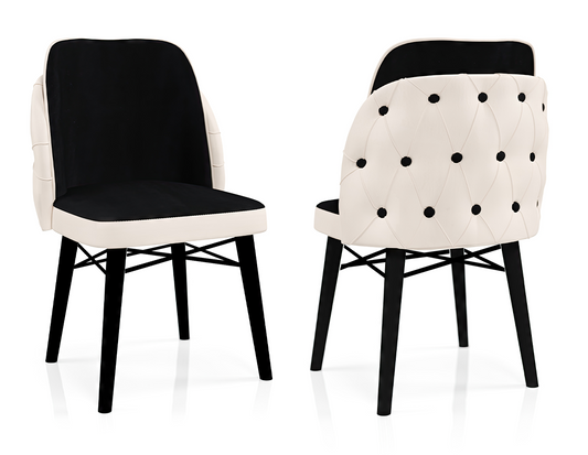 Babyface Alfa Scaun Negru-Crema / Desire Furniture - Desire Furniture