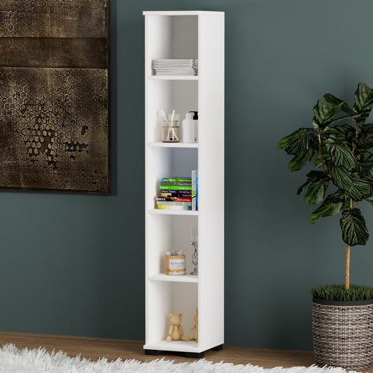 Dulap Multifuncțional cu o Singură Ușă – Design Modern, Alb Lucios, PAL Premium