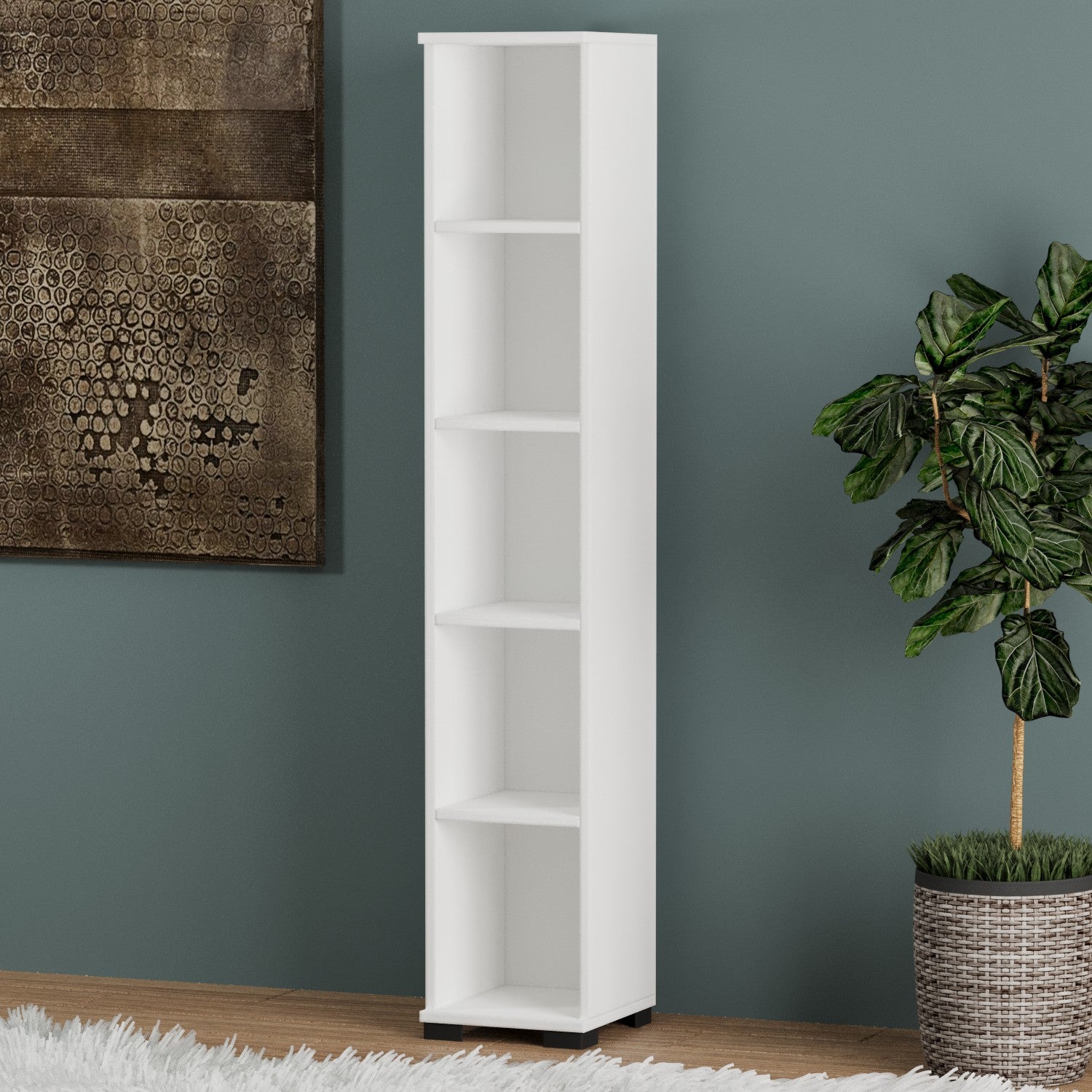 Dulap Multifuncțional cu o Singură Ușă – Design Modern, Alb Lucios, PAL Premium