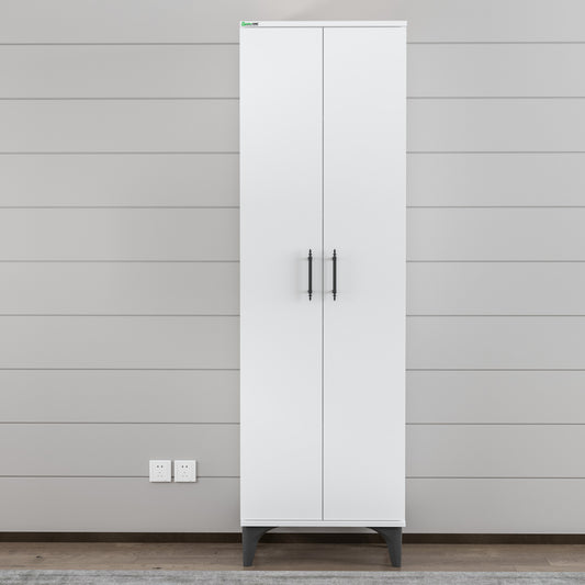 Dulap cu Rafturi pentru Haine – Design Modern, Alb Lucios