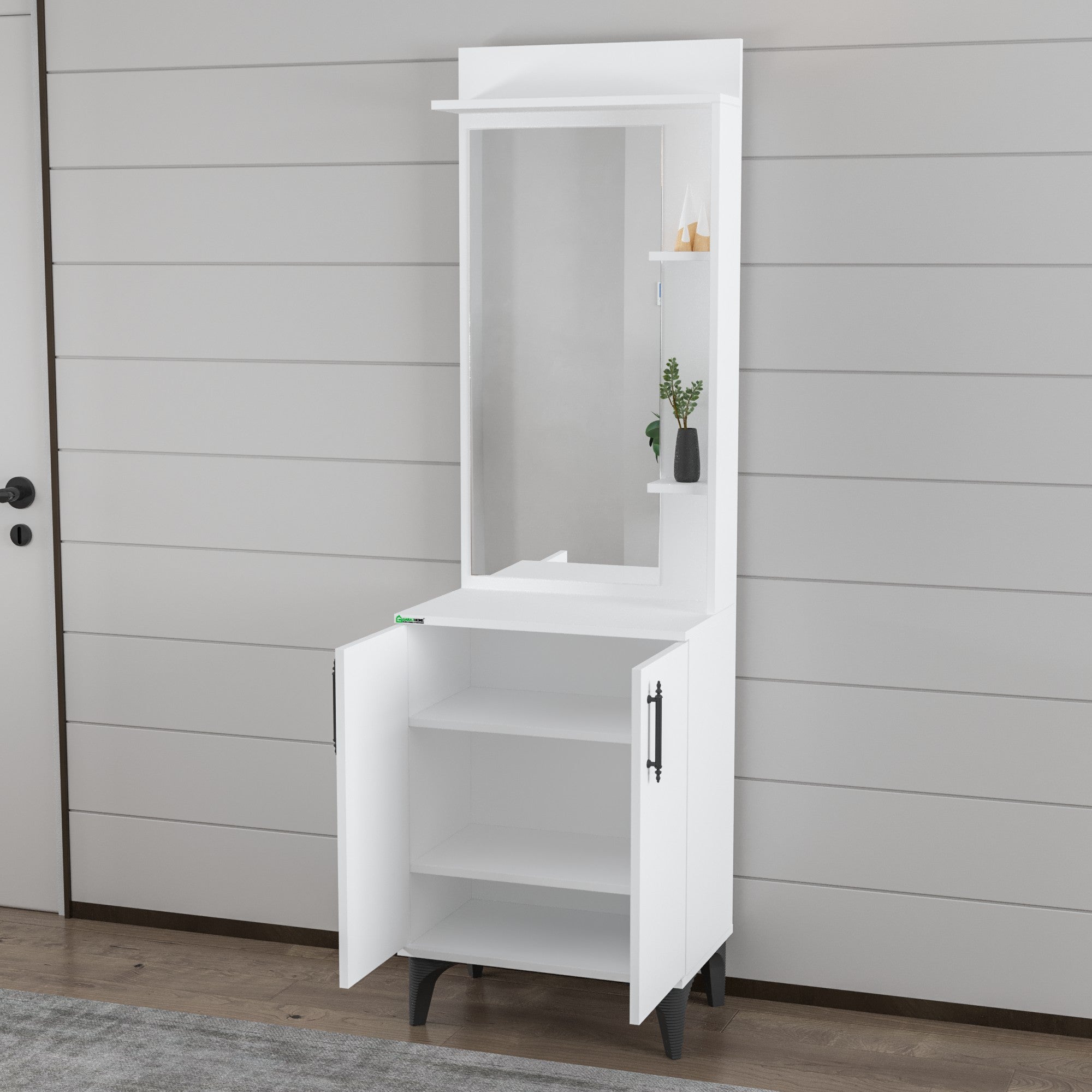 Vestiar Suspendat – Design Modern, Alb Lucios, PAL Premium