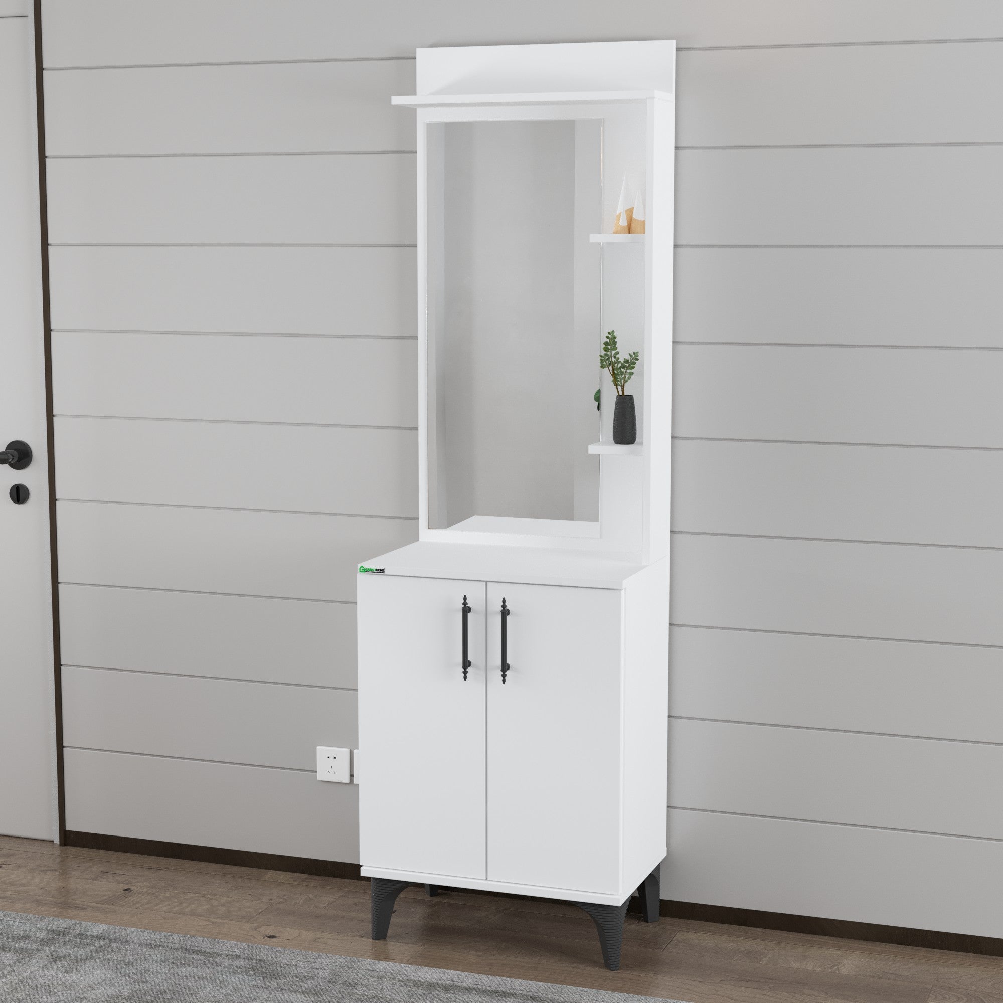 Vestiar Suspendat – Design Modern, Alb Lucios, PAL Premium