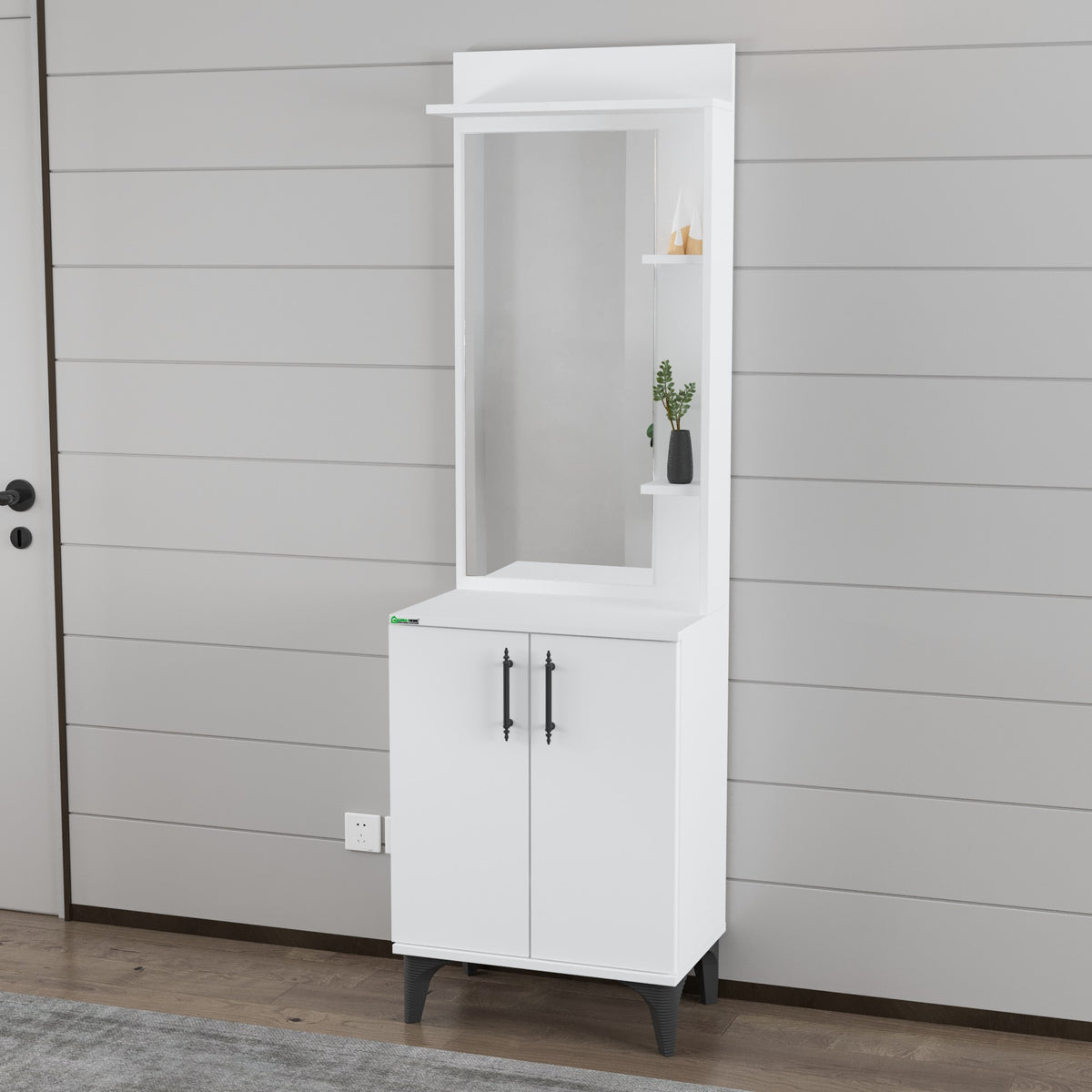 Vestiar Suspendat – Design Modern, Alb Lucios, PAL Premium