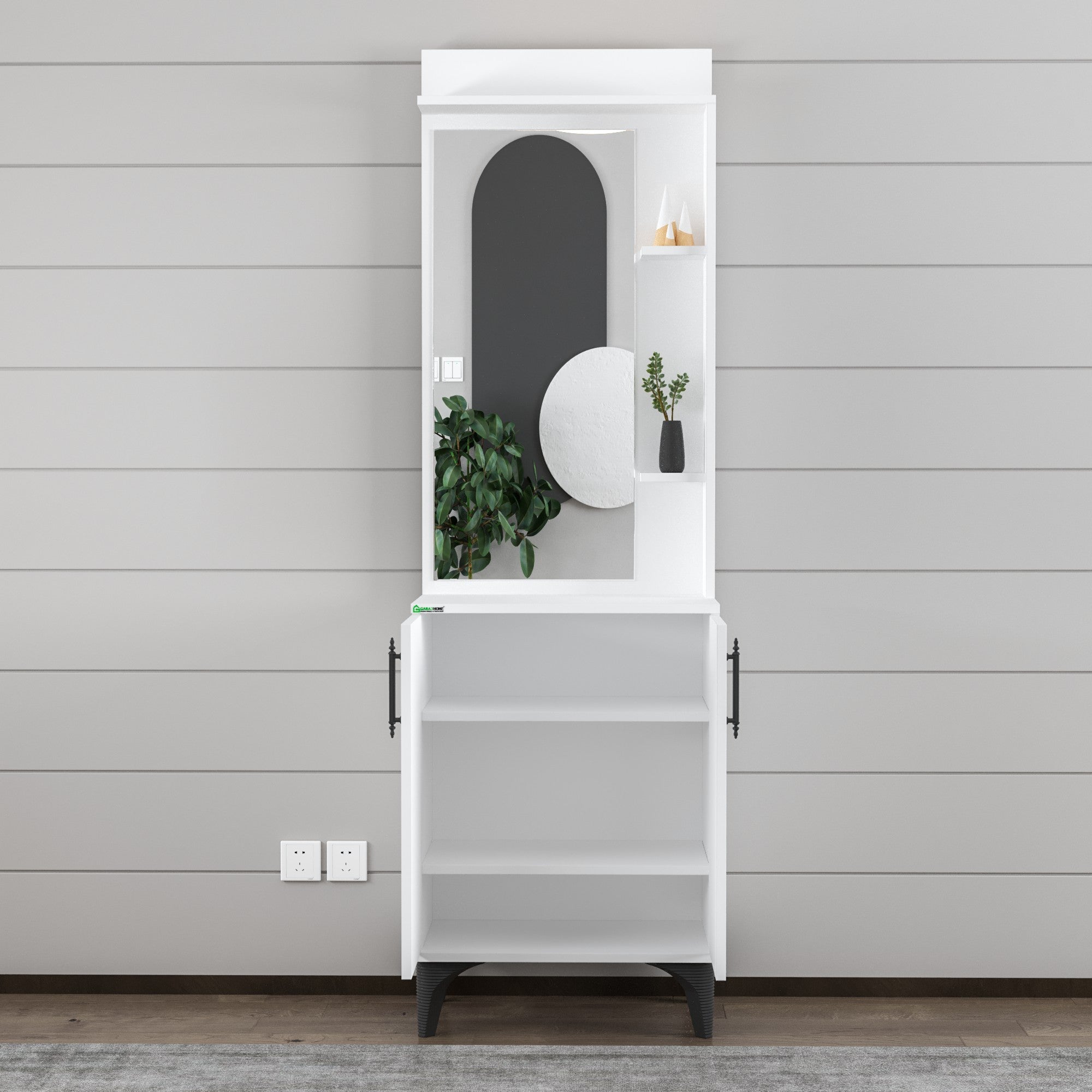 Vestiar Suspendat – Design Modern, Alb Lucios, PAL Premium